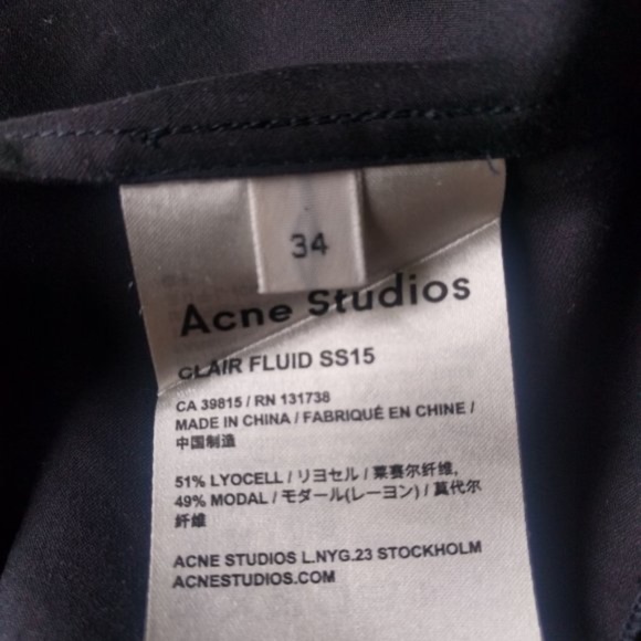 Acne Studios Clair Fluid Top - Black and Gold - Picture 9 of 13